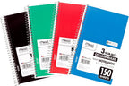 Mead® Wirebound Notebook, 6" x 9 1/2", 3 Subject, College Ruled, 300 Pages (150 Sheets), Assorted Colors