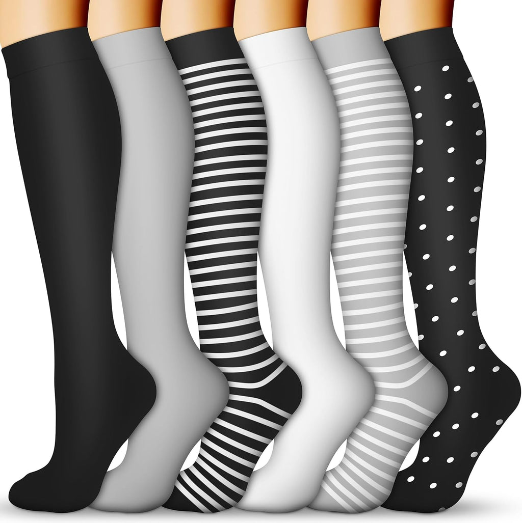QUXIANG Compression Socks for Women & Men 15-20 mmHg, Best for Medical, Nursing, Running, Athletic, Varicose Veins, Travel