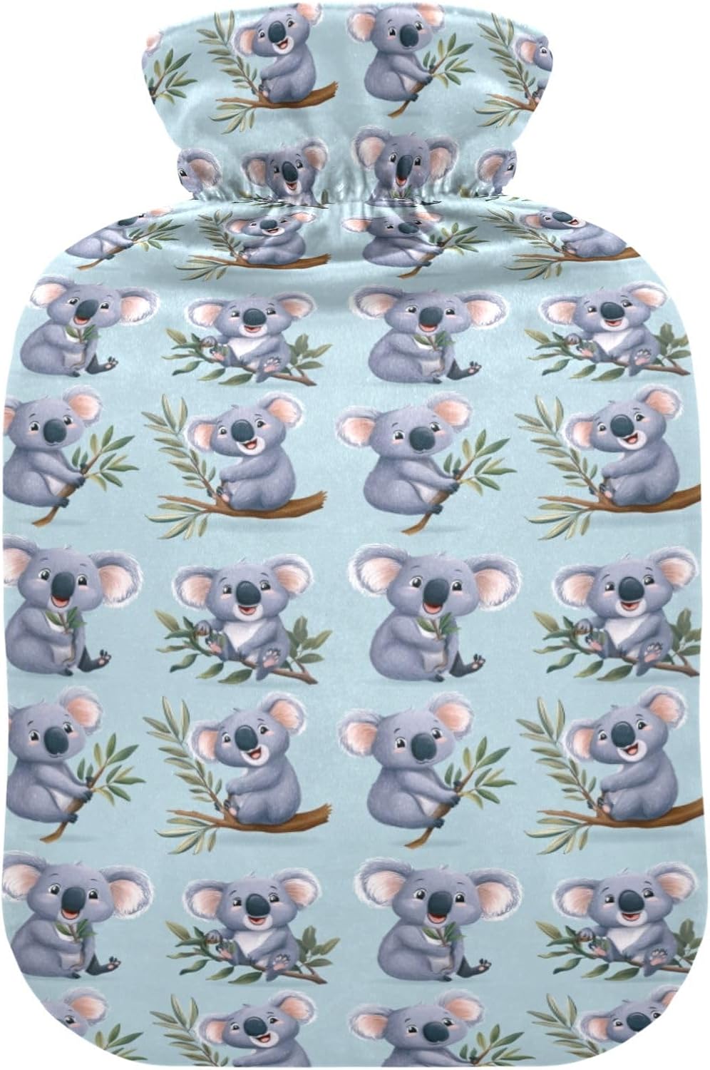 Koala with Leaves Hot Cold Water Bottle with Fleece Cover PVC Hot Water Bag 1 Liter