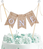 Handmade One Cake Topper, 1st Birthday Cakes Topper 1st First Birthday Cakes Bunting Birthdays Cake Decoration Banner Photo Prop Party Decorations Supplies