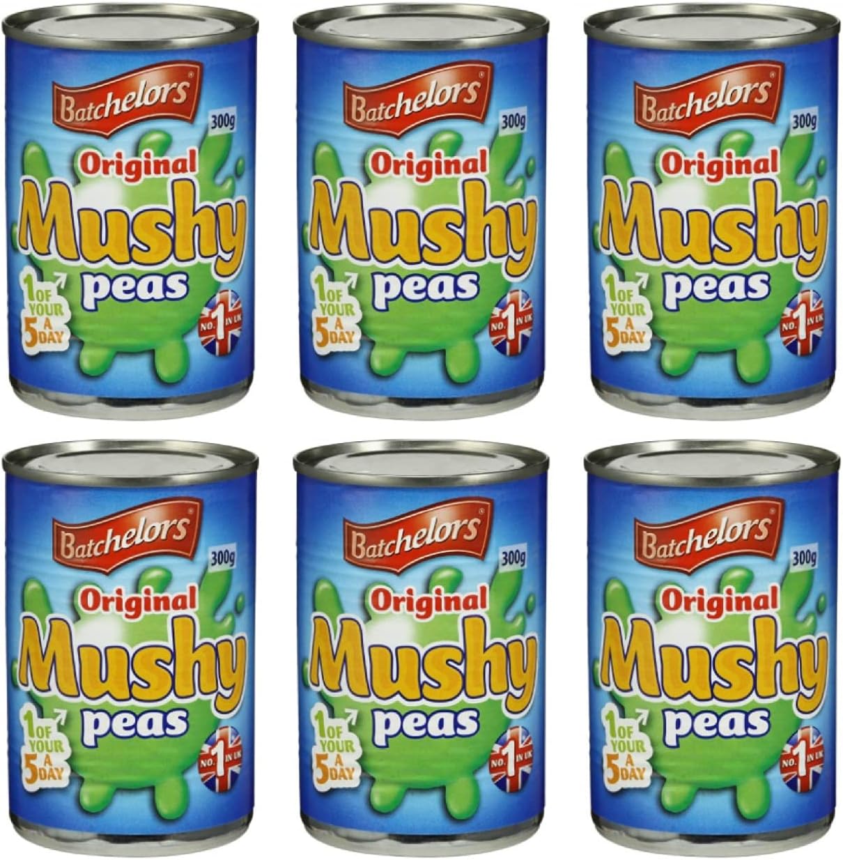 Batchelors Original Mushy Peas 300g, (Pack of of 6)