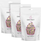 Cake Craft Gold & Black Sprinkles Mix – 3-Pack (100g Each) | Sugar Strands & Sugar Pearls | Luxurious Mixed Sprinkles for Cakes, Cupcakes, Cookies & More