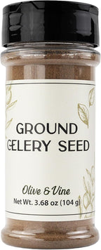 Olive & Vine Ground Celery Seed, Earthy Flavor, For Dressings & Marinades, Rich Tradition, Authentic Taste, For Global Recipes (3.68 Ounce)