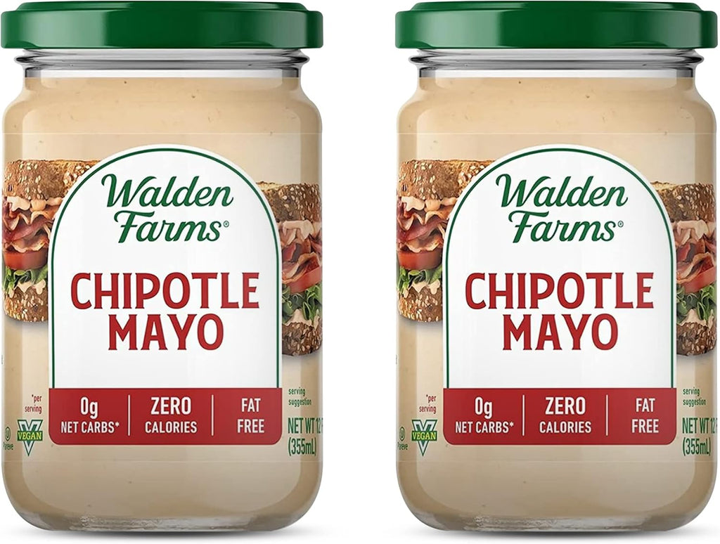 Walden Farms Chipotle Mayo – Zero Calorie, Sugar Free, Keto & Fat Free Spicy Vegan Mayonnaise Alternative for Sandwiches, Wraps & Dips – 12 oz Jar