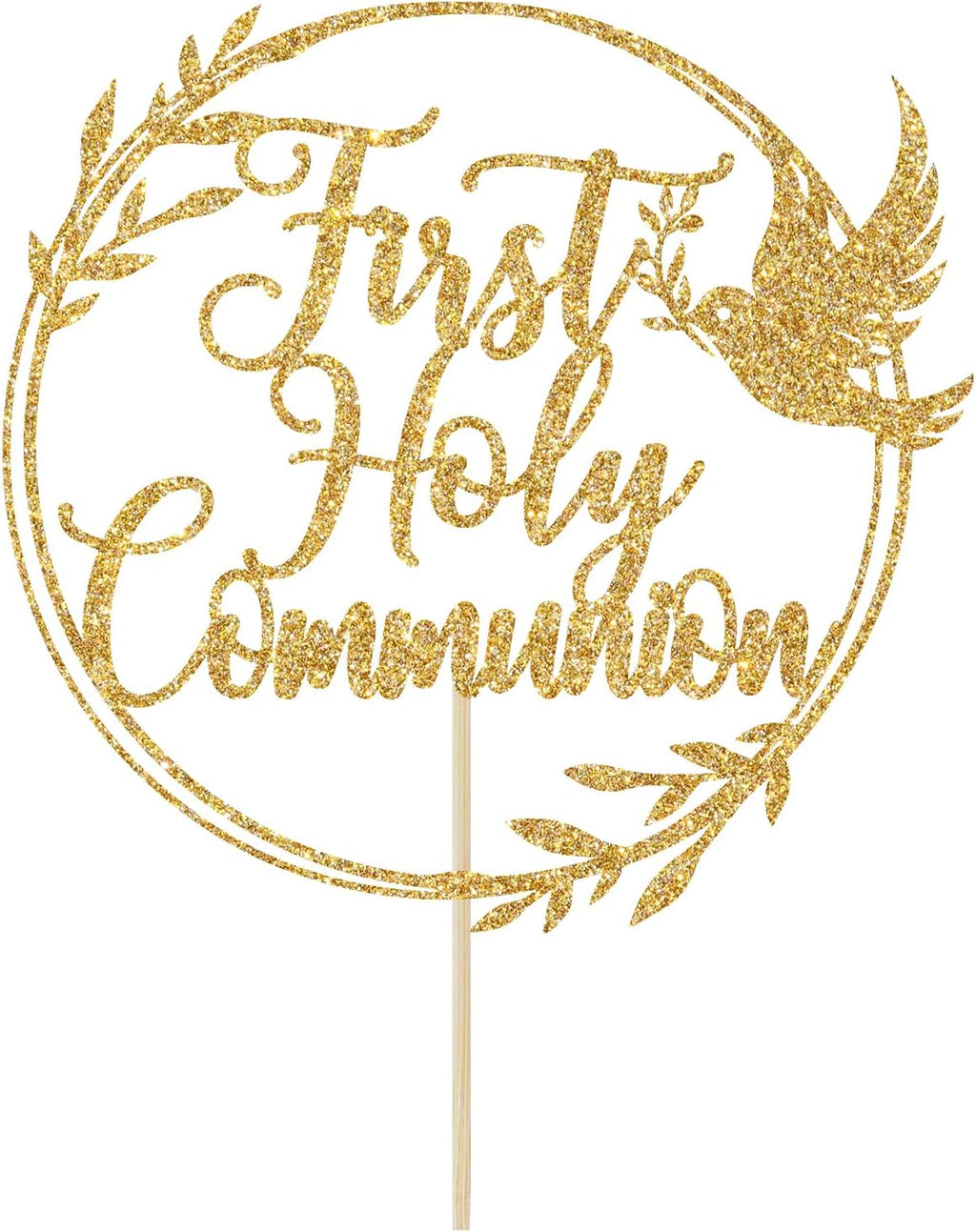 First Holy Communion Cake Topper, Spanish Baptism, Religious Christening, Wedding Baby Shower 1st Birthday Party Decorations, Gold Glitter