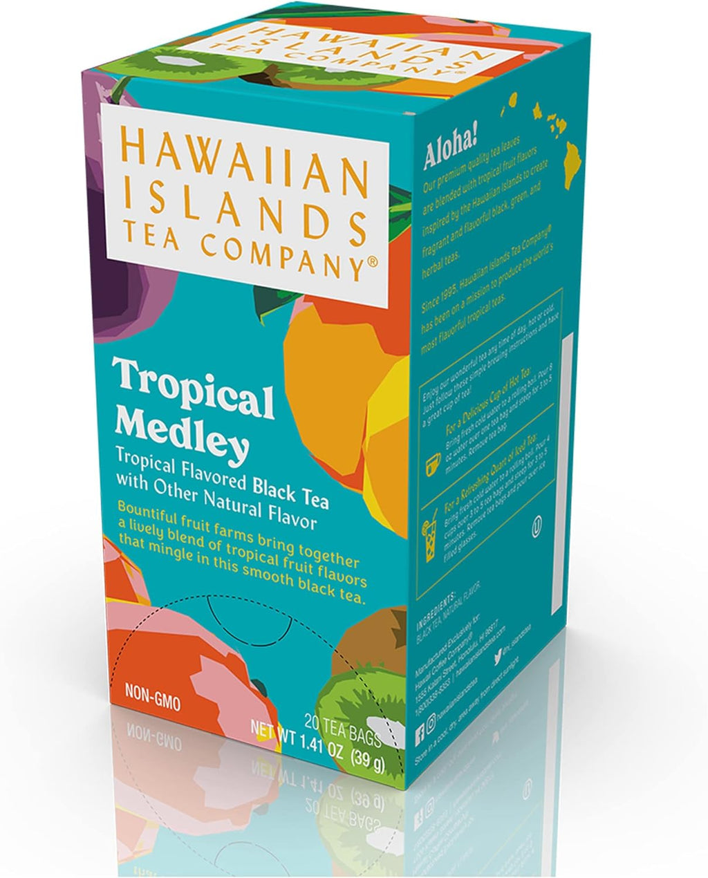 Hawaiian Islands Tropical Fruit Medley Black Tea, All Natural - 20 Teabags