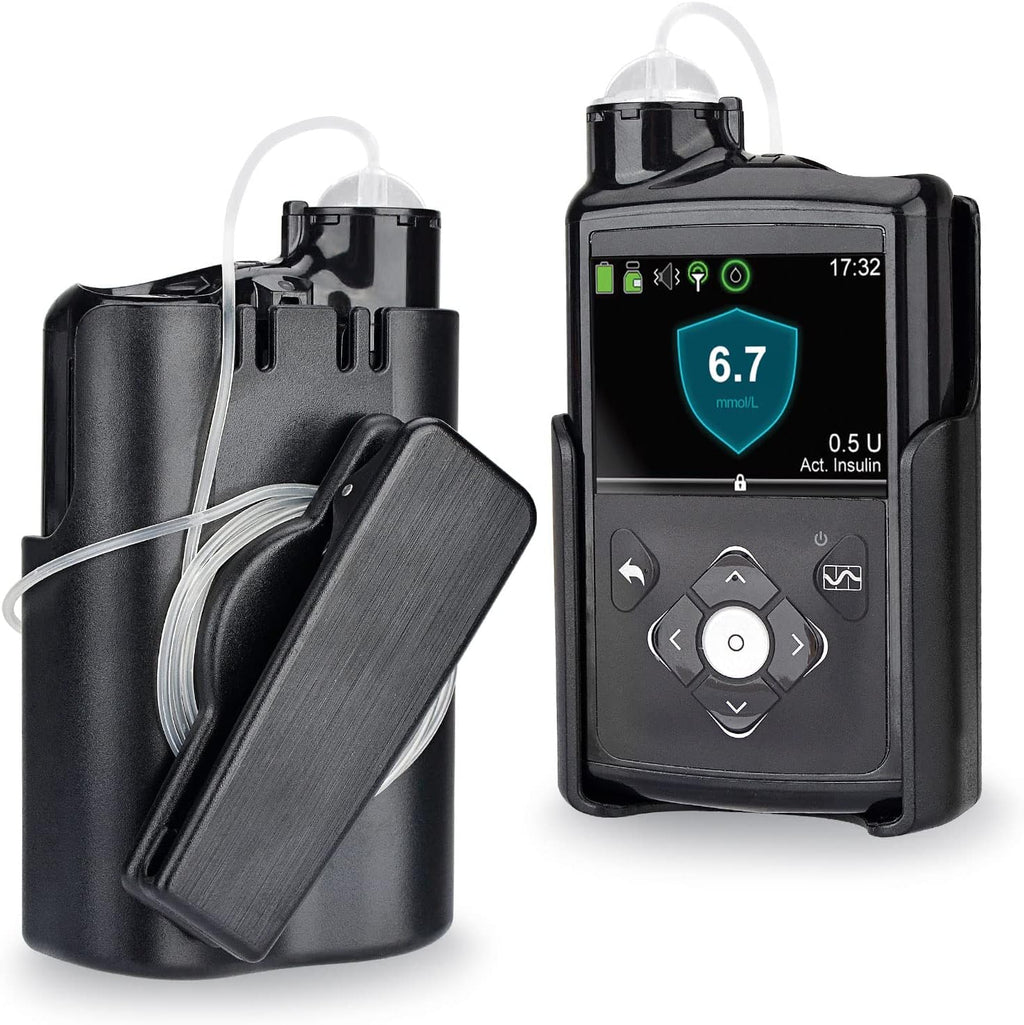 Insulin Pump Holder 360° Rotatable, Insulin Pump Case with Clip for Medtronic MiniMed 630G 640G 670G 770G, Sturdy and Durable Clip (Black)