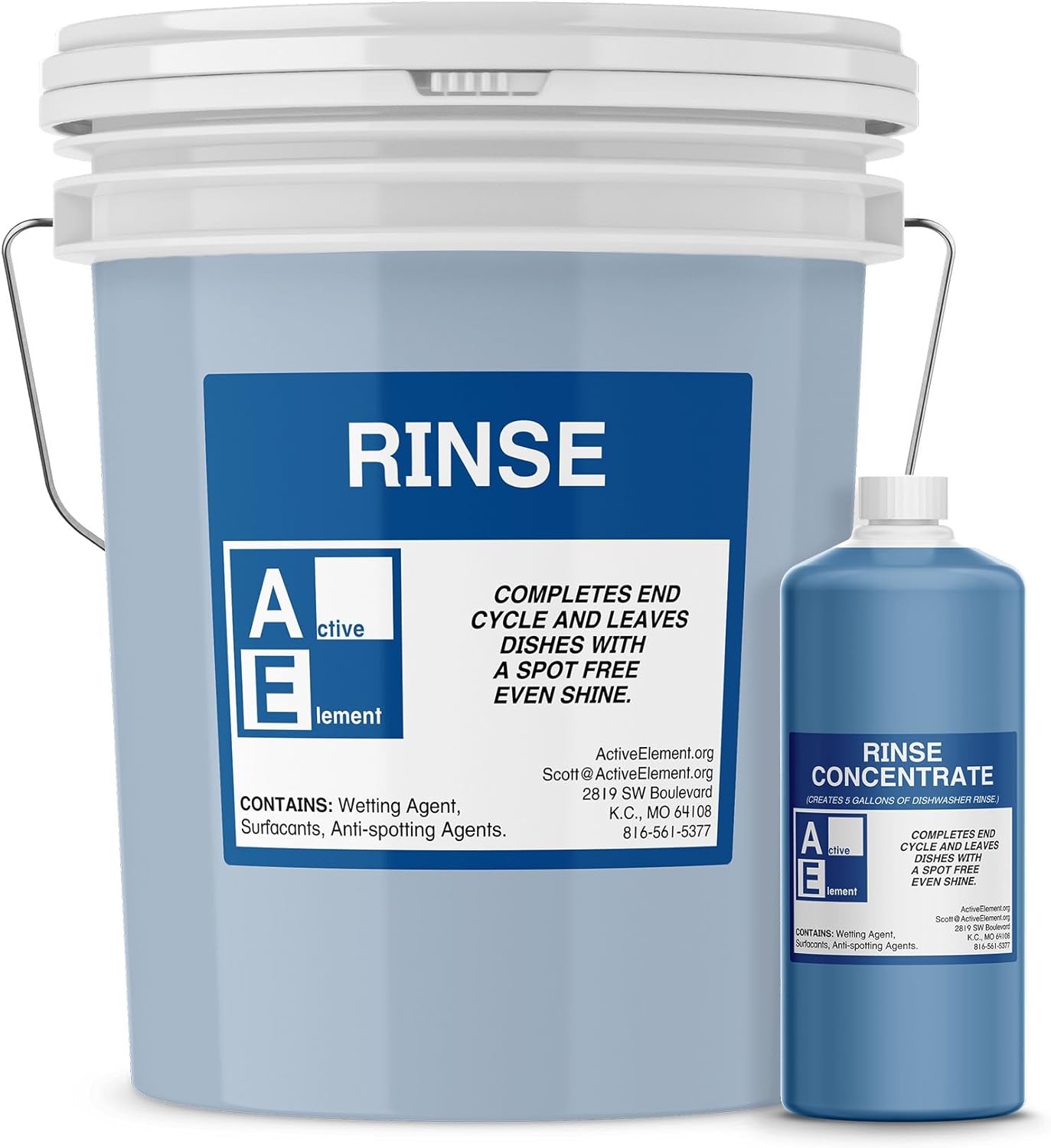 Commercial Dishwasher Rinse - Makes One 5-gallon pail - For High Temperature and Low Temp Dishwasher Machine - Commercial Strength