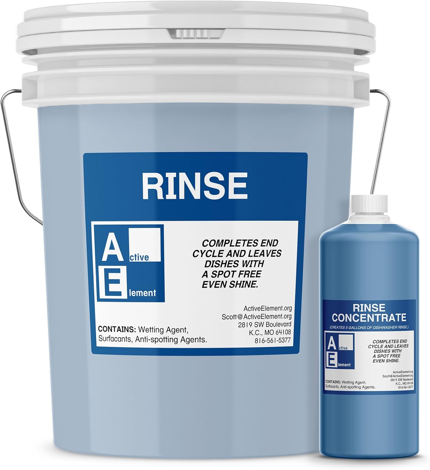 Commercial Dishwasher Rinse - Makes Two 5-gallon pail - For High Temperature and Low Temp Dishwasher Machine - Commercial Strength