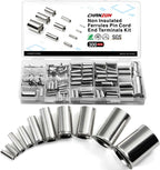 Chanzon 300pcs Wire Ferrules Kit for 16 18 14 12 10 8 6 1/0 2/0 AWG Gauge Cable Non Insulated Pure Copper Electrical Crimp Connector Terminal Tin Coating Tube Assorted