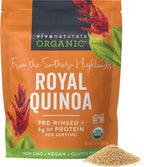 Viva Naturals Organic Quinoa, 24 oz (1.5 lb) – Pre-Washed Whole Grain, Plant Protein, USDA Organic, Gluten-Free, Non-GMO, Vegan, Kosher Rice and Pasta Substitute