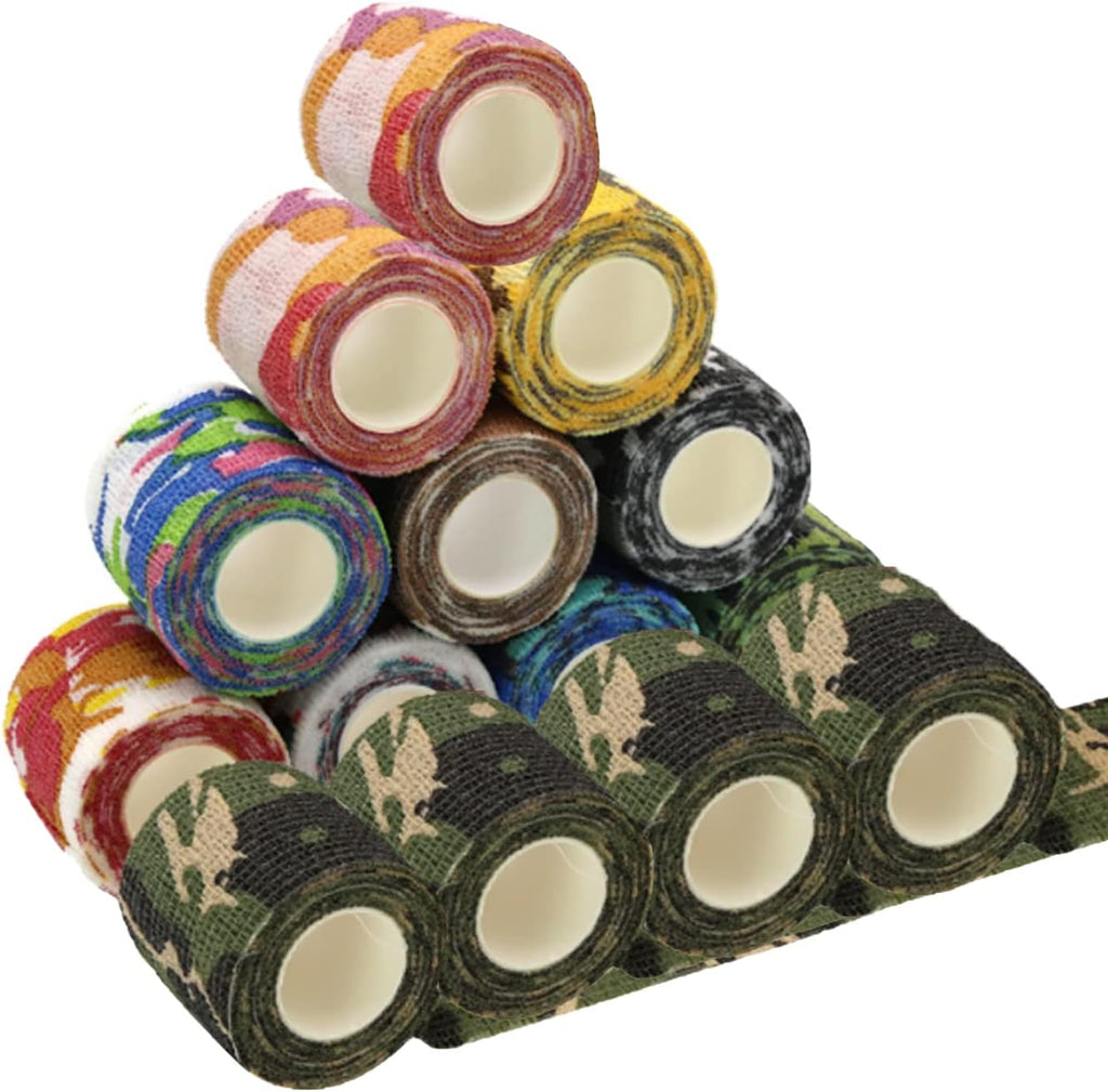 15 Pack 2 Inch x 5 Yards Self Adhesive Bandage Breathable Cohesive Bandage Wrap Rolls Elastic Self-Adherent Tape for Stretch Athletic, Sports, Wrist, Ankle (Multi Camo)