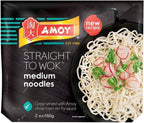 Amoy Straight to Wok Medium Noodles (2 per pack - 300g) - Pack of 2
