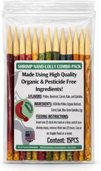 Shrimptastic Aquatics, Nano- Shrimp Lolly Combo Pack, 15 Pack 4-inch Cherry Shrimp Food