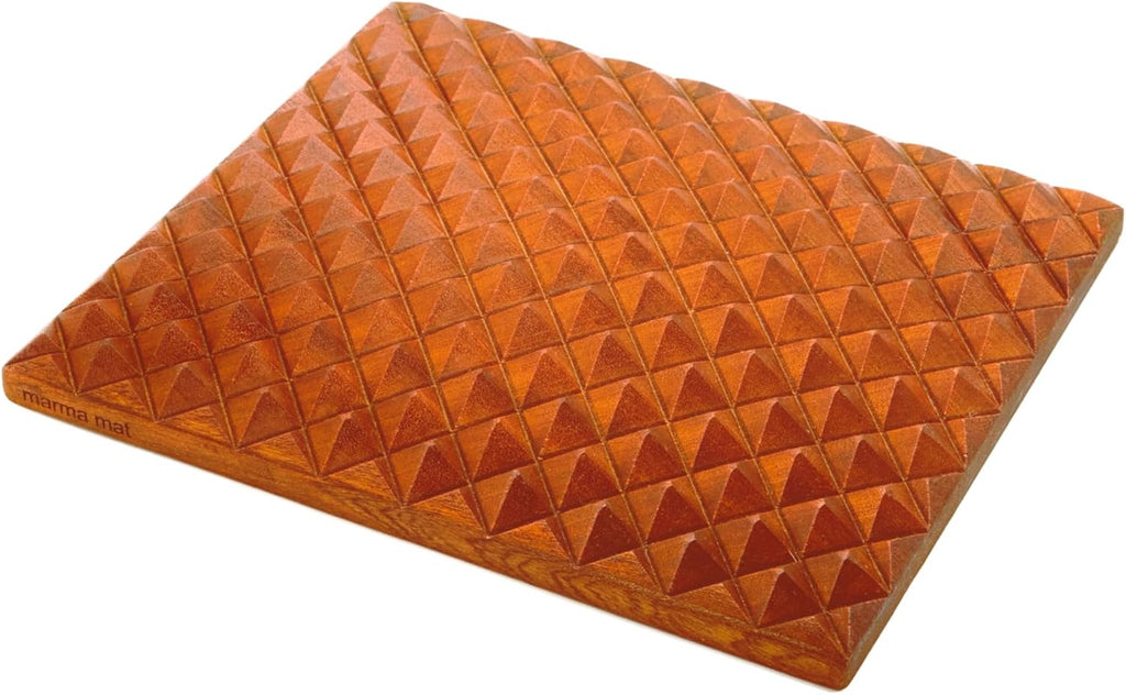 Premium Mohagany Wood Acupressure Reflexology marma mat for Feet, Back | Neck Pain | Sciatica | Plantar Fasciitis | Insomnia | Stress Relief | Patented Curve Design | Made in USA