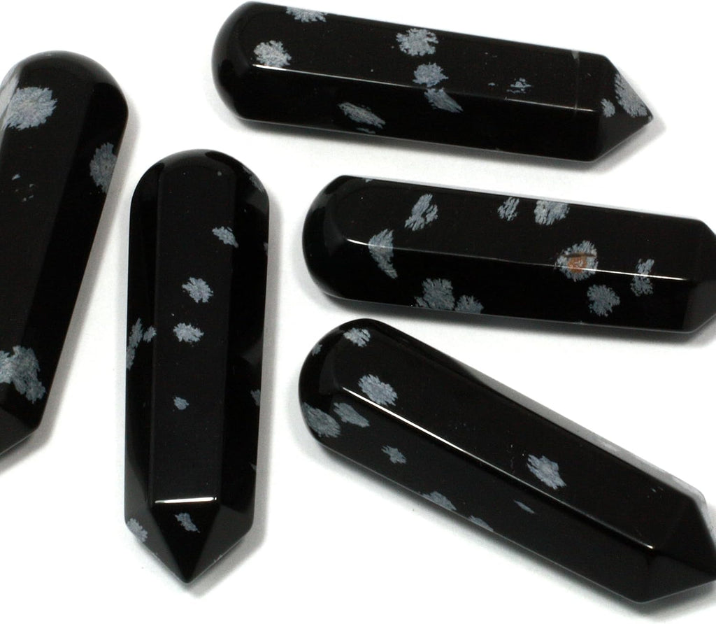 Snowflake Obsidian Crystal Massage Wand ~70mm