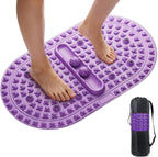 Extra-Large Foot Acupressure Mat 27 Inches, Foot Massage Pad with 2 Massage Balls, Portable Reflexology Mat for Feet Relaxation, Home & Gym & Office Use (Purple)
