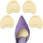 Metatarsal Pads for Women(2 Pairs): Ball of Foot Cushions Heel Inserts, Anti-Slip Forefoot Inserts for High Heel Footwear, One Size Fits All (Beige)