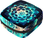 Period Bag,Sanitary Napkin Storage Bag,Abstract Ancient Geometric Field,Tampon Bag for Purse