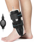 Velpeau Air Gel Foam Ankle Stabilizer Support Brace for Sprained Ankle, Ligament Injury, Tendonitis, Adjustable Rigid Stirrup Ankle Splint for Women and Men (Inflatable Version, Large, Left Foot)