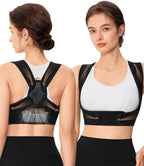 URSEXYLY Posture Corrector for Women Breathable Back Brace For Posture Adjustable Back Straightener Support for Neck Shoulder Clavicle and Upper Back Pain Relief(L/XL,Black)