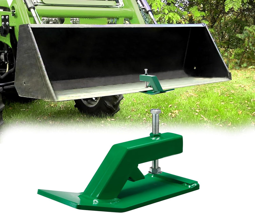 Tractor Bucket Protector, Heavy Duty Steel Bucket Attachments, 12" Long Skid Edge Protector Turning Bucket into Snow Pusher, 4.5" Width Turf Tamer Preventing Grass Destruction (Green 1 Pack)