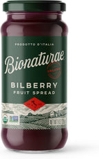 Bionaturae Organic Bilberry Fruit Spread - Jelly Organic, Non-GMO, USDA Certified, No Sugar Added, No Preservatives, Organic Fruit Jam, Jam Organic, Made in Italy - 9 Oz