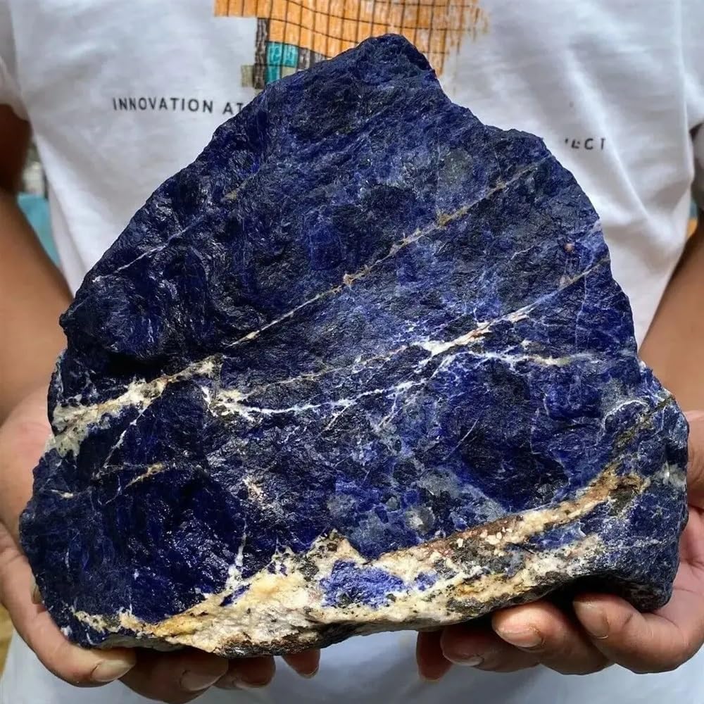 AtkitS Natural Large Noble Dark Blue Sodalite Crystal Gemstone Rough Raw Rock Specimen Home Decor(900-1000g)