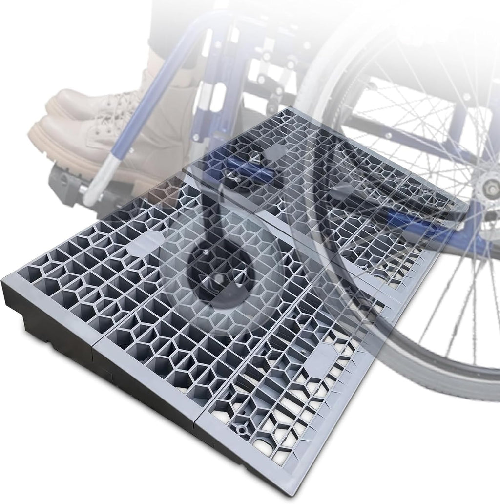 ROBLOCK 3 Inch Rise Detachable Ramps for Wheelchairs for Home Steps Entry, Portable Modular Threshold Wheelchair Ramps for Doorways, Load Capacity 3000 LBS, 2 PCS