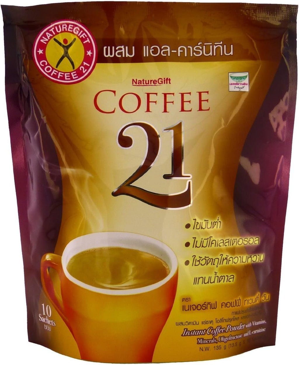 Naturegift Coffee 21 With Vitamins L-Carnitine Weight Loss Formula 10 Sachets