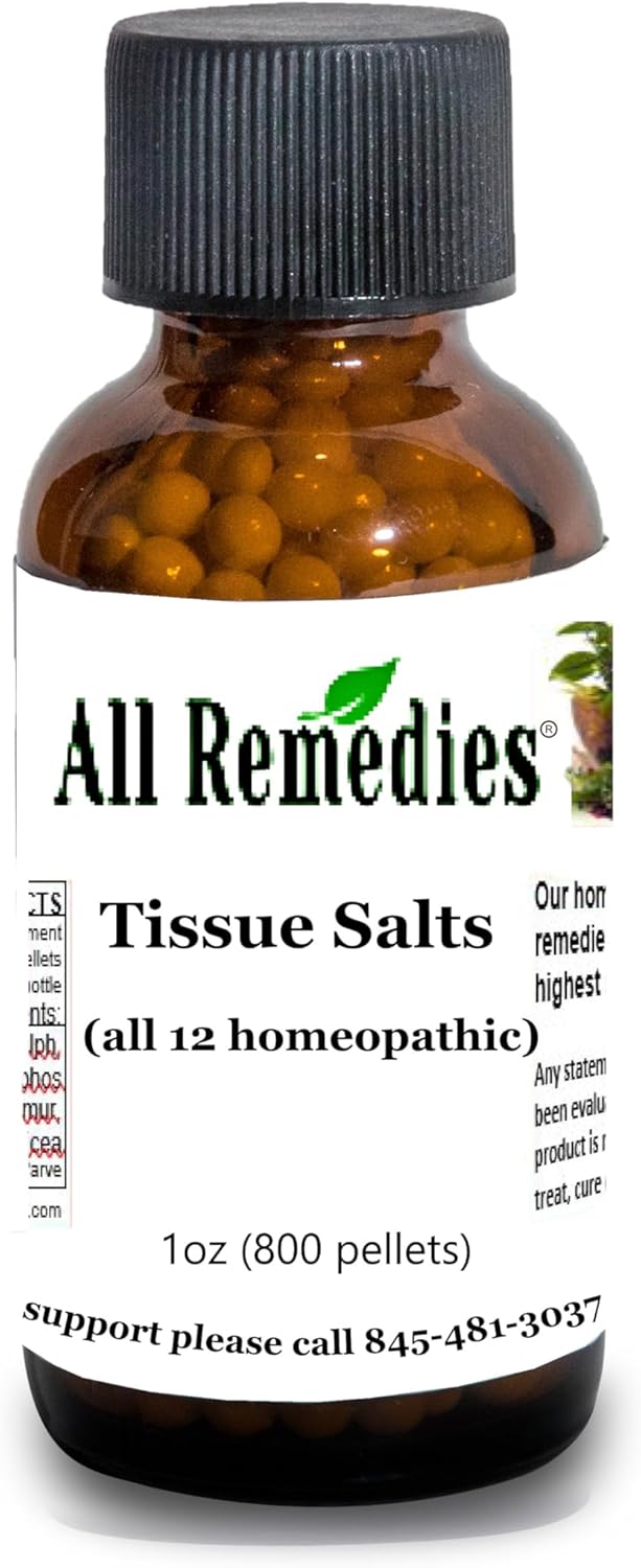 Cell Salt 12 Tissue Salt Schuessler Mineral All Remedies Lactose-Free Schuessler Tissue Cell Salt homeopathic Homeopathy Remedy Homeopathic Cell Salt Cellular Nutrition Mineral Kosher (1oz, Pellets)