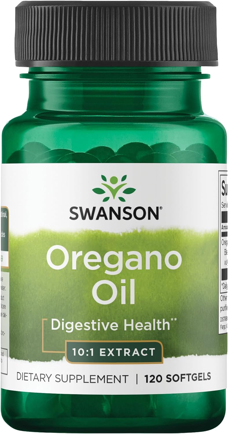 Swanson Oregano Oil 10:1 Extract Digestive and Respiratory Health Supplement for Adults Seeking Natural GI and Urinary Tract Support - 150 mg (120 Softgels)