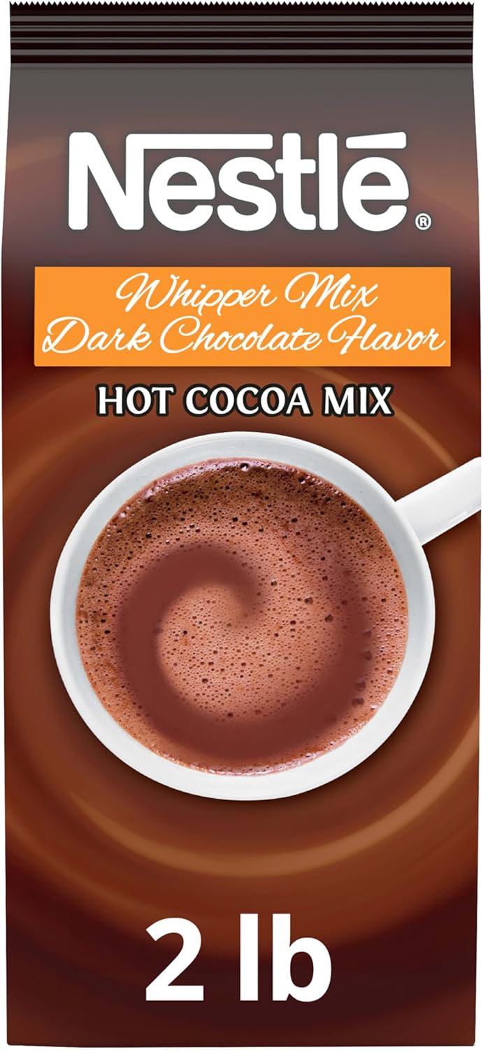 Nestle Hot Chocolate Mix, Whipper Mix, Dark Chocolate Flavor Hot Cocoa, Bulk Whipped Cocoa, 2 lb Bag