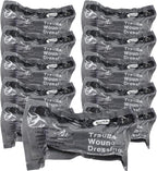 6 Inch Israeli Bandage, Portable Vacuum Sealed, Compression Pressure Dressing Trauma Wound Seal Bandages for Outdoor Battle Combat Tactical Travel Hiking Cycling (10 pcs)