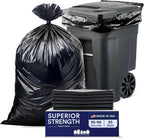 Plasticplace 95-96 gallon Garbage Can Liners │ 3 Mil │ Black Heavy Duty Trash Bags │ 61” x 68”, 25 Count (Pack of 1)