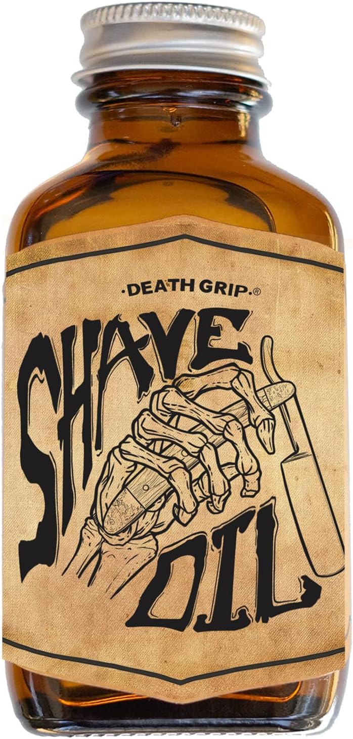 Shave Oil Tea Tree Pre-shave Soften Bristles | For All Natural Razor Glide | Preshave During & AfterShave To Soothe & Soften Skin & Facial Hair by Death Grip | 3oz Bottle | Made In The USA