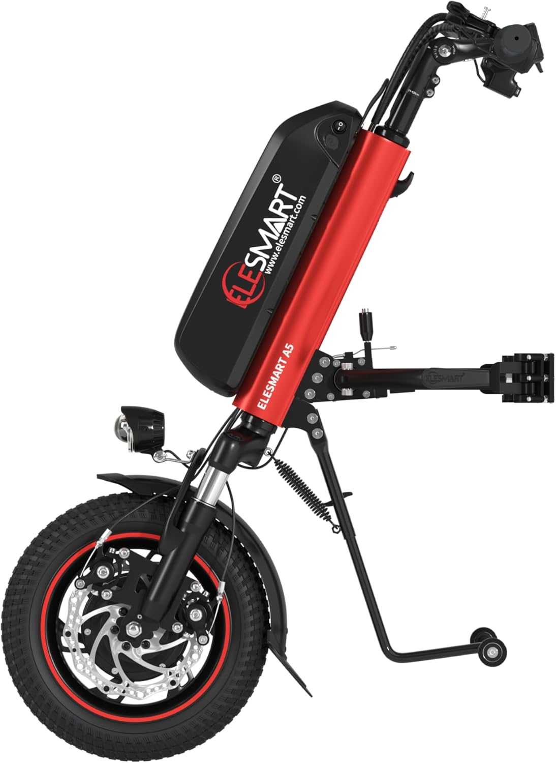 A5 Electric Handcycle Wheelchair Power Attachment, Wheelchair Motor Attachment for Manual to Electric Upgrade, 12.8Ah, 36V 500W, Side Connection