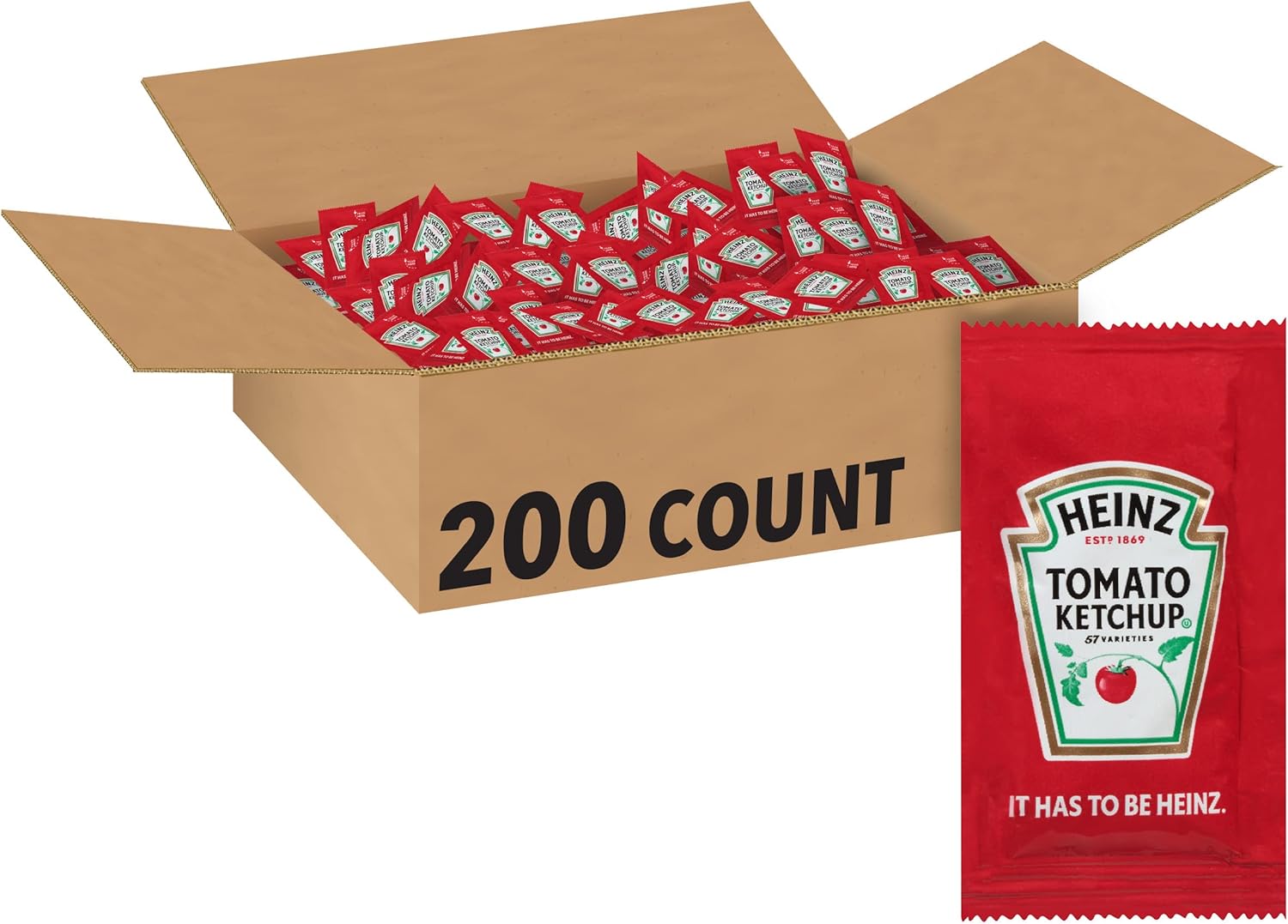 Heinz Ketchup Single Serve Packet (0.3 oz Packets, Pack of 200)