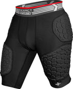 Exxact Sports Elite 5-Pad Adult Football Girdle for Men with Cup Pocket, Padded Compression Shorts with Integrated Hip, Thigh, Tailbone Pads, Men's Girdle Football