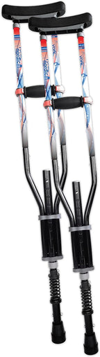 York Nordic - Spring Cushion Crutches Perfect for Sports Injuries and Travel - Heights 4'7" to 6'6" - Adjust Down to 22" for Travel