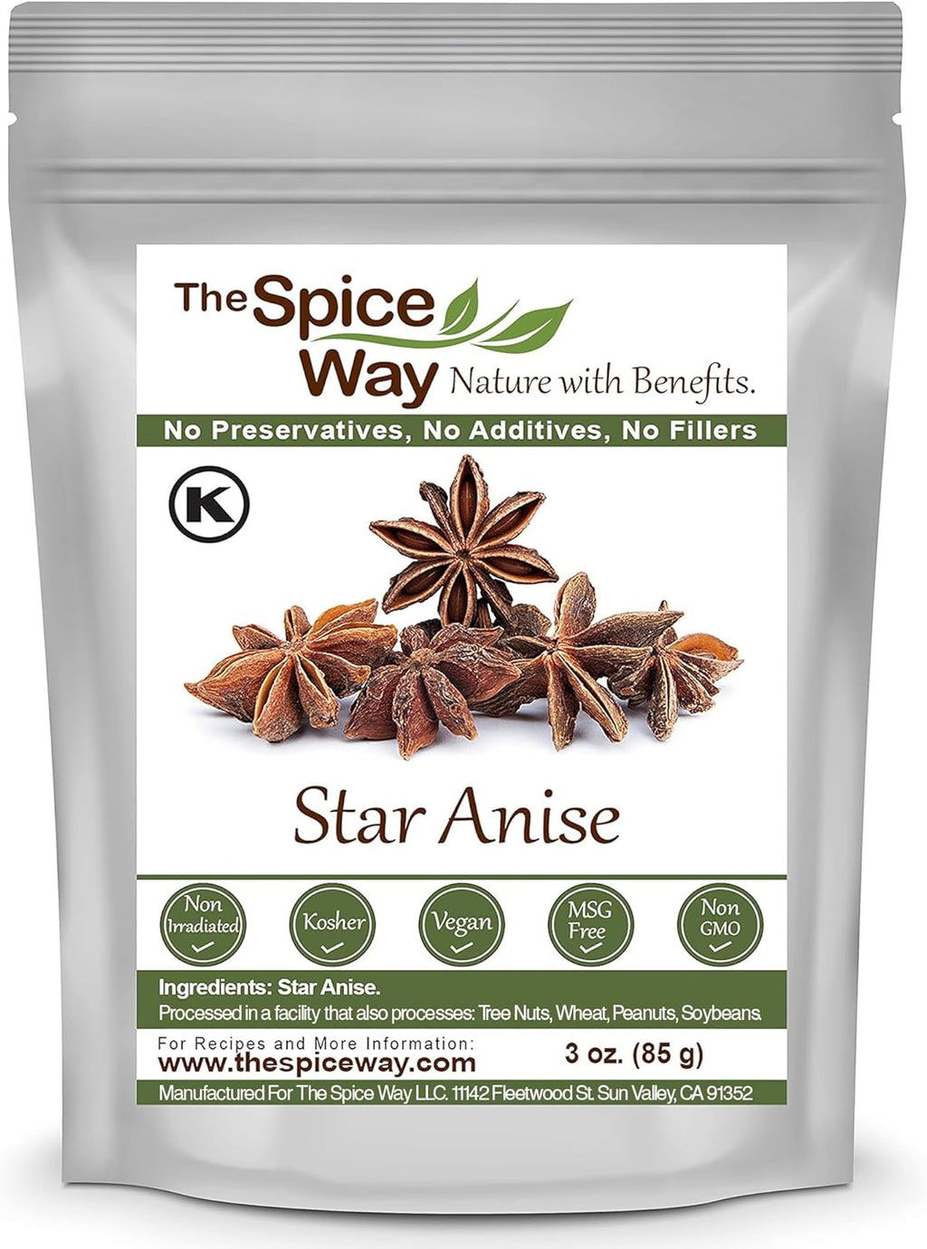 The Spice Way Star Anise - whole star anise (3 oz) great for baking and tea