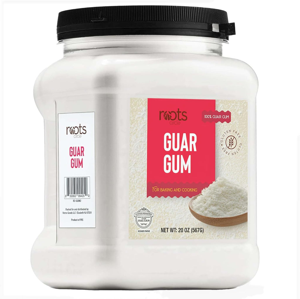 Roots Circle Premium Guar Gum Powder - Plant-Based Thickener & Binder for Baking, Sauces & Cold Desserts - Gluten-Free, Vegan, Keto Friendly - Kosher, All-Natural, Non-GMO (20 ounces)