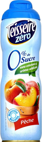 Teisseire Sugar Free French Syrup for Drinks, Pancakes or Waffles Tin 600ml 20.3 fl.oz Peach