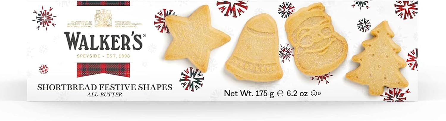 Walkers, Cookie Shortbread Festive Shapes, 6.2 Ounce