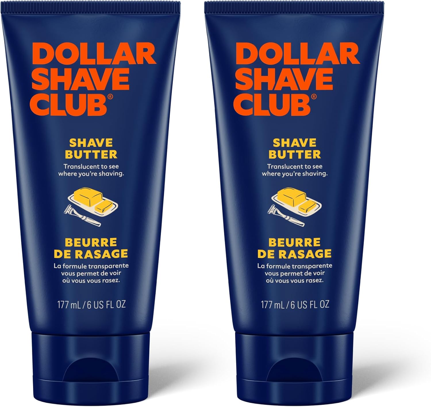 Dollar Shave Club | Shave Butter 6 ounce (2 Pack) | Translucent Shaving Cream for Sensitive Skin