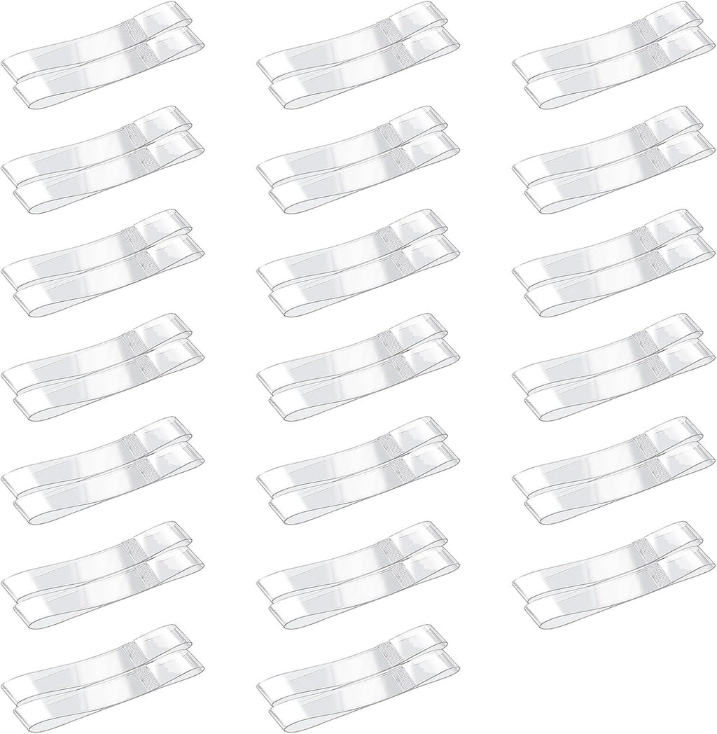 Bremorou 20 Pairs Transparent Shoe Straps For Heels Invisible High Heel Shoe Straps Elastic Silicone Ankle Anti Loose Shoes Laces Strap Clear For Holding Loose High Heels Anti-Slip