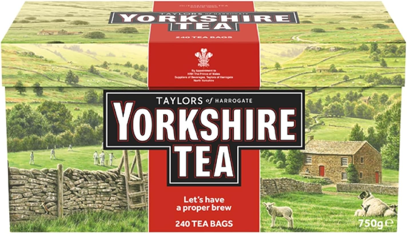 Yorkshire Tea, Red, Black Tea, Pillow Tea Bags, 240 Count (Pack of 1), Refreshing, Satisfying, and Strong, Classic British Breakfast Blend, Caffeinated, Enjoy Hot or Iced, 240 Teabags