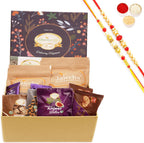 Ghasitaram Gifts Jaiccha Rakhi Gifts for Brothers - Ghasitaram Hamper Box with Sweets with Milk Cake with 2 Rakhis
