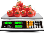 Price Computing Scale 88lb/40kg Commercial Food Scale for Produce Meat Weighing, LCD Display and Green Bright Backlight for Farmers Markets, Meat Shop, Deli, （Not for Trade）