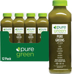 Pure Green Cold Pressed Juice - Pure Greens Apple - Fresh Functional Blend with Apple, Greens, Cucumber, Celery - Natural, Gluten Free, Non-GMO, No Artificial Colors or Flavors - Made from Real Fruits & Veggies - 16oz (12 Pack)